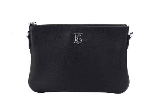 Fashionsarah.com Fashionsarah.com Burberry Peyton Monogram Black Leather Pouch Crossbody Bag Purse