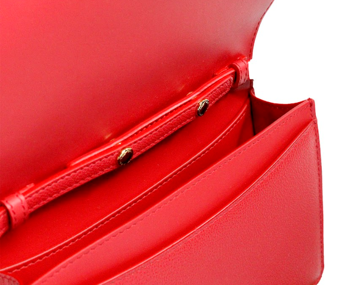 Fashionsarah.com Fashionsarah.com Burberry Hampshire Small Red Embossed Logo Smooth Leather Crossbody Bag
