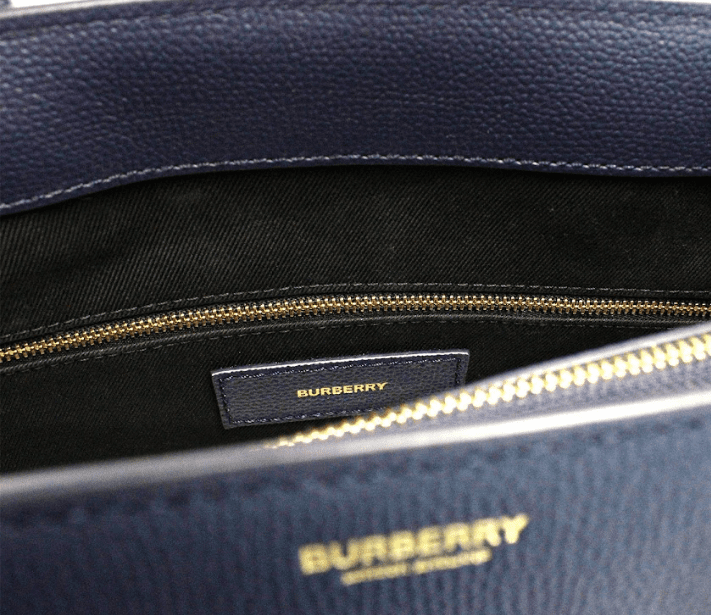 Burberry Banner Medium Regency Blue Leather Tote Crossbody Handbag Purse | Fashionsarah.com