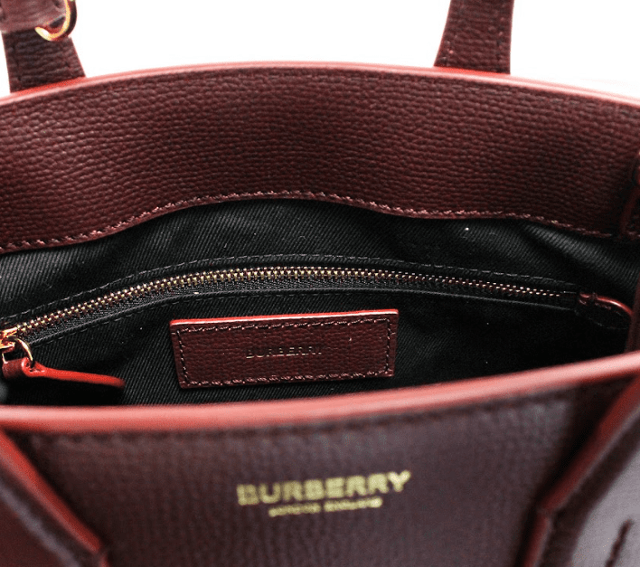 Burberry Banner Small Mahogany Red Leather Tote Crossbody Bag Purse | Fashionsarah.com