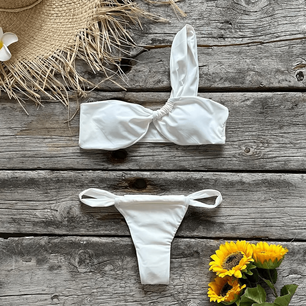 Low Waist One Shoulder Thong Swimwear | Fashionsarah.com