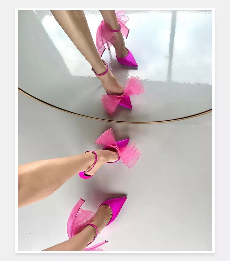 Tulle Bow High Heels | Fashionsarah.com