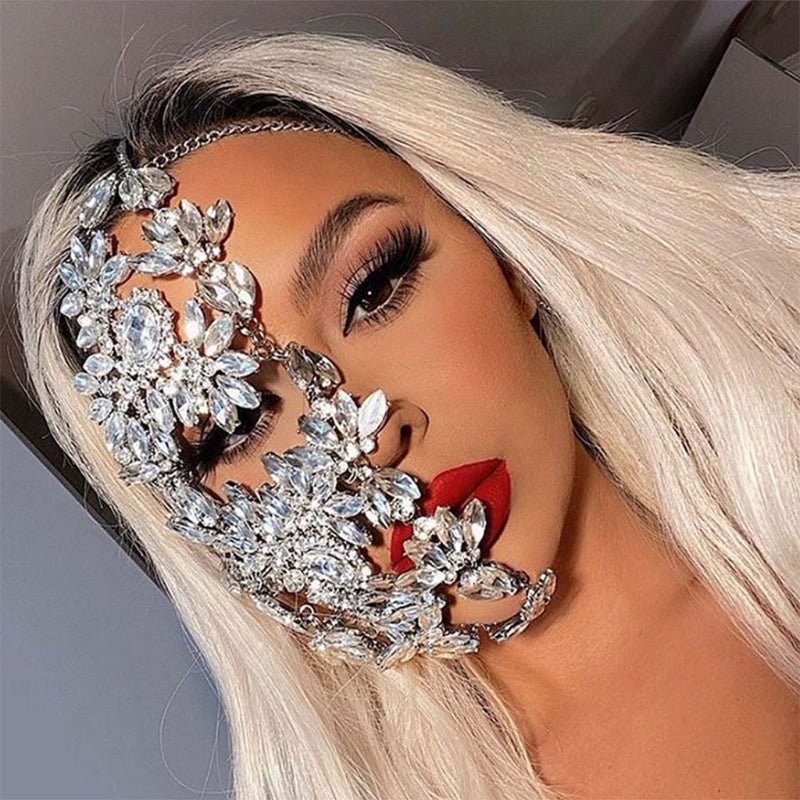 Fashionsarah.com Crystal Half Face Jewelry Prom Mask