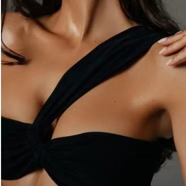 Low Waist One Shoulder Thong Swimwear | Fashionsarah.com