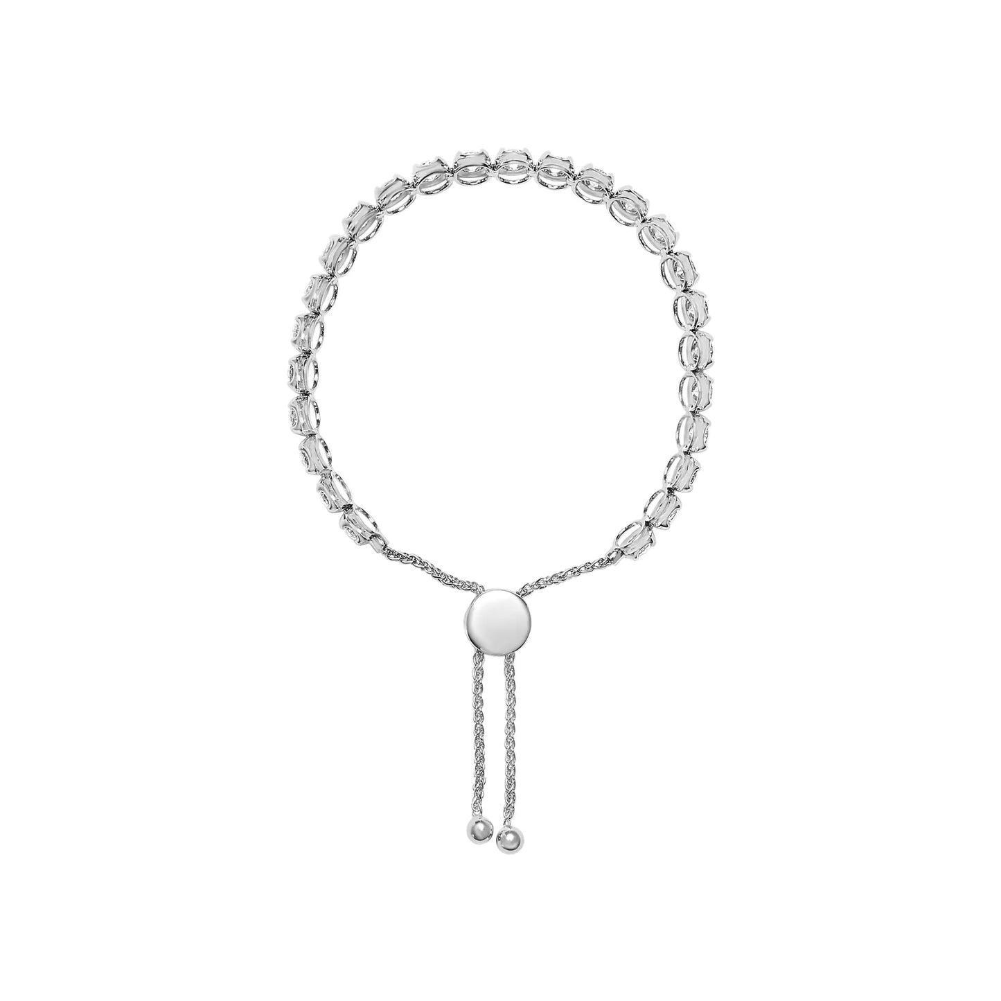 14K White Gold 6.00 Cttw Diamond 4”-10” Adjustable Bolo Tennis Bracelet (I-J Color, I1-I2 Clarity) | Fashionsarah.com