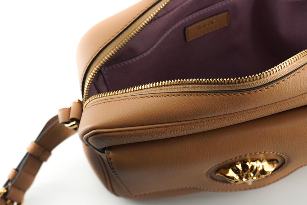 Fashionsarah.com Fashionsarah.com Versace Elegant Brown Leather Camera Case Shoulder Bag