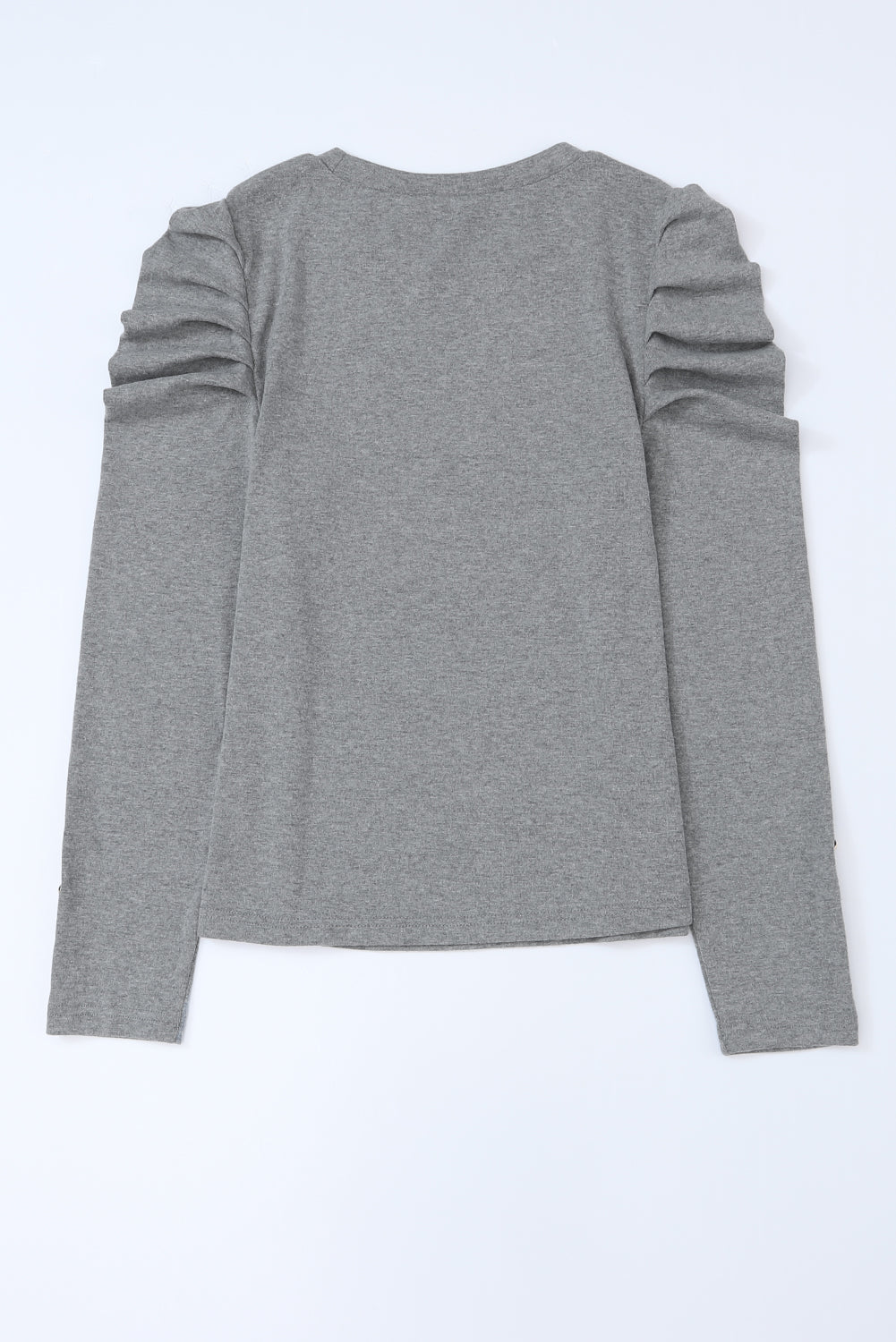 Gray Buttoned Puff Sweatershirt | Fashionsarah.com