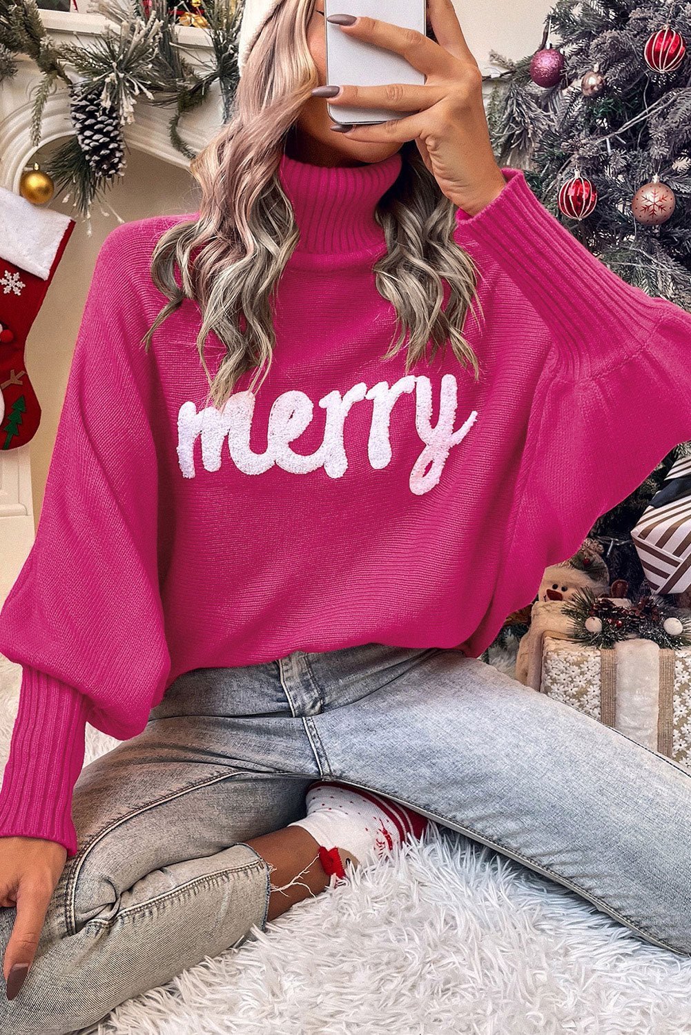 Rose Merry Christmas  Women Sweatshirt | Fashionsarah.com