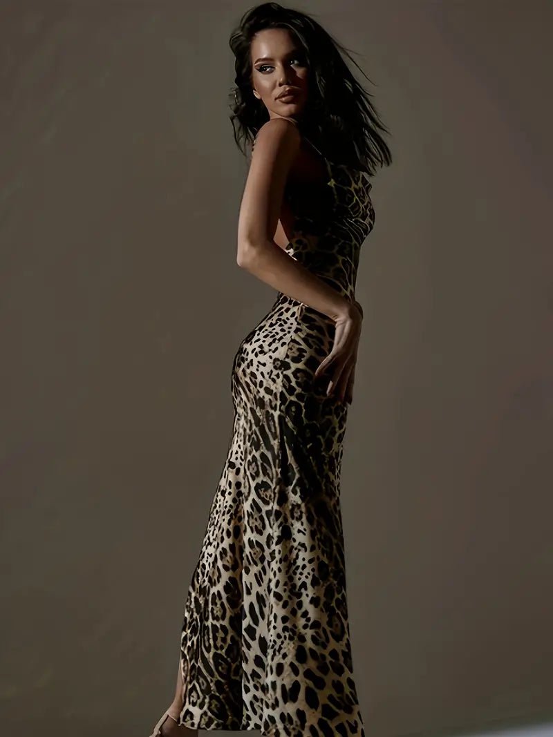 Fashionsarah.com Leopard High Split Nightdress