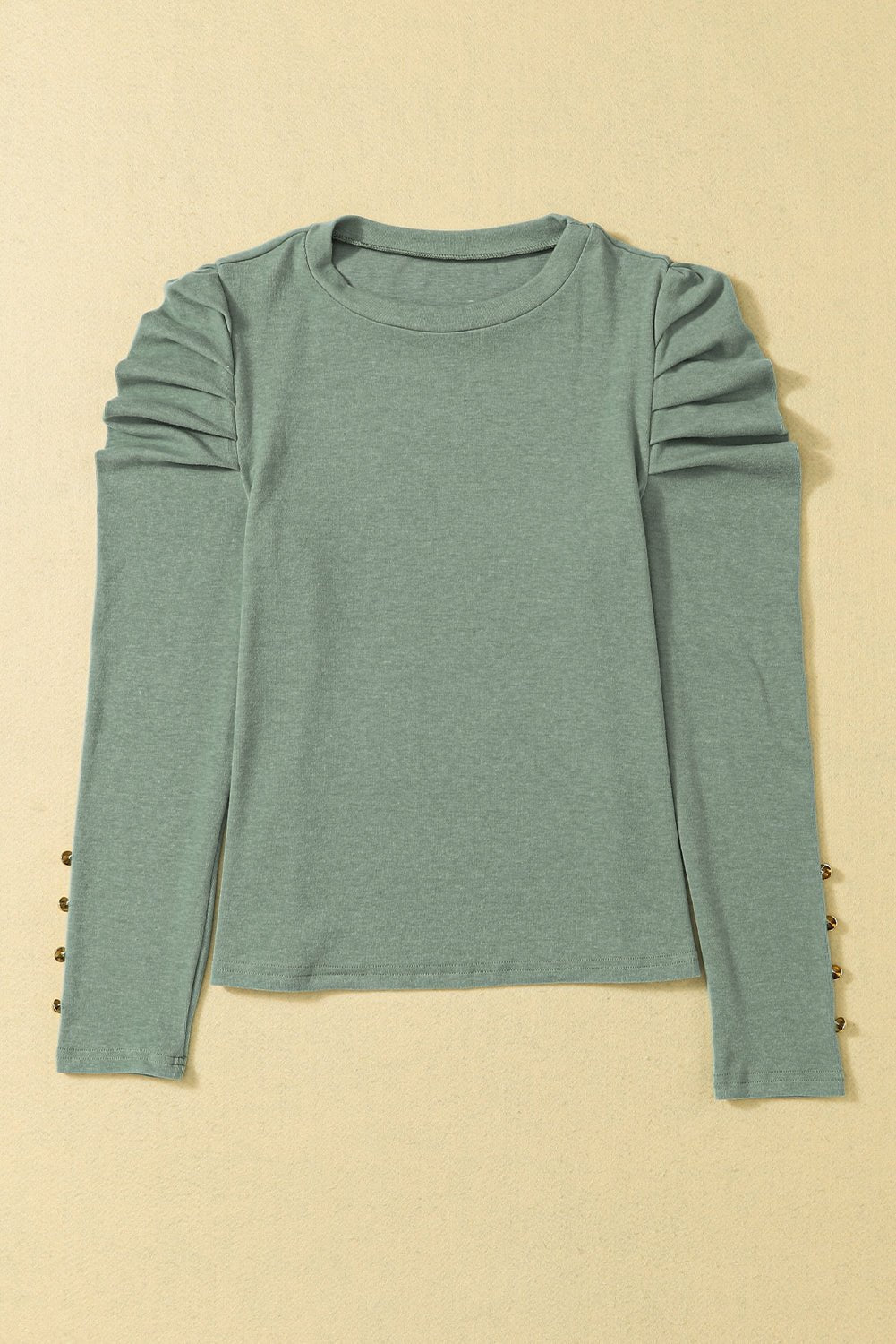 Gray Buttoned Puff Sweatershirt | Fashionsarah.com