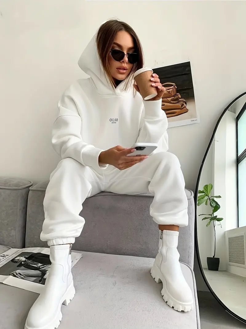 Fleece Hooded  Women Sweatshirt Sets | Fashionsarah.com