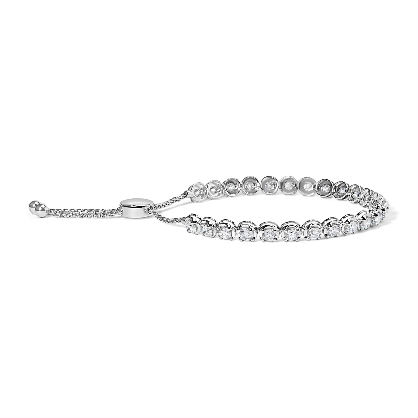 14K White Gold 6.00 Cttw Diamond 4”-10” Adjustable Bolo Tennis Bracelet (I-J Color, I1-I2 Clarity) | Fashionsarah.com