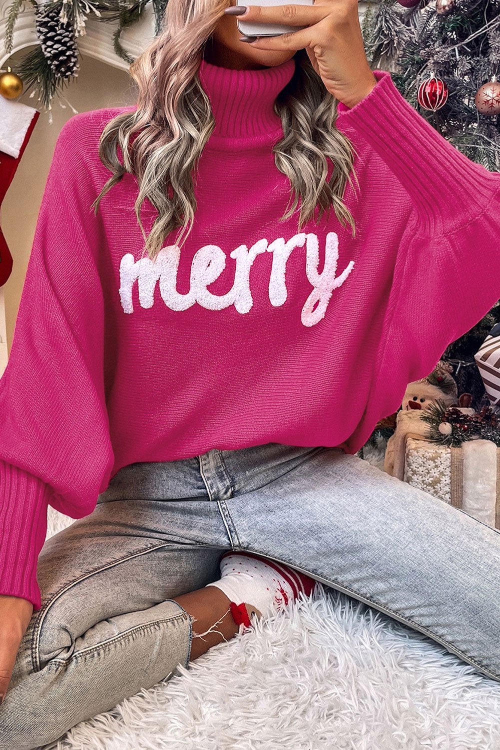 Rose Merry Christmas  Women Sweatshirt | Fashionsarah.com