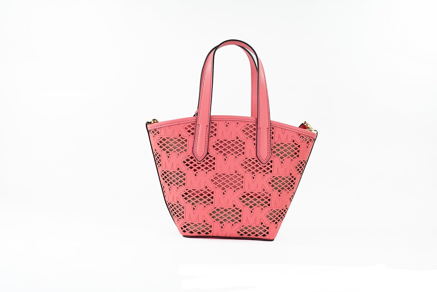 Fashionsarah.com Fashionsarah.com Michael Kors Kimber Small Tea Rose Leather 2-in-1 Zip Tote Messenger Bag Purse