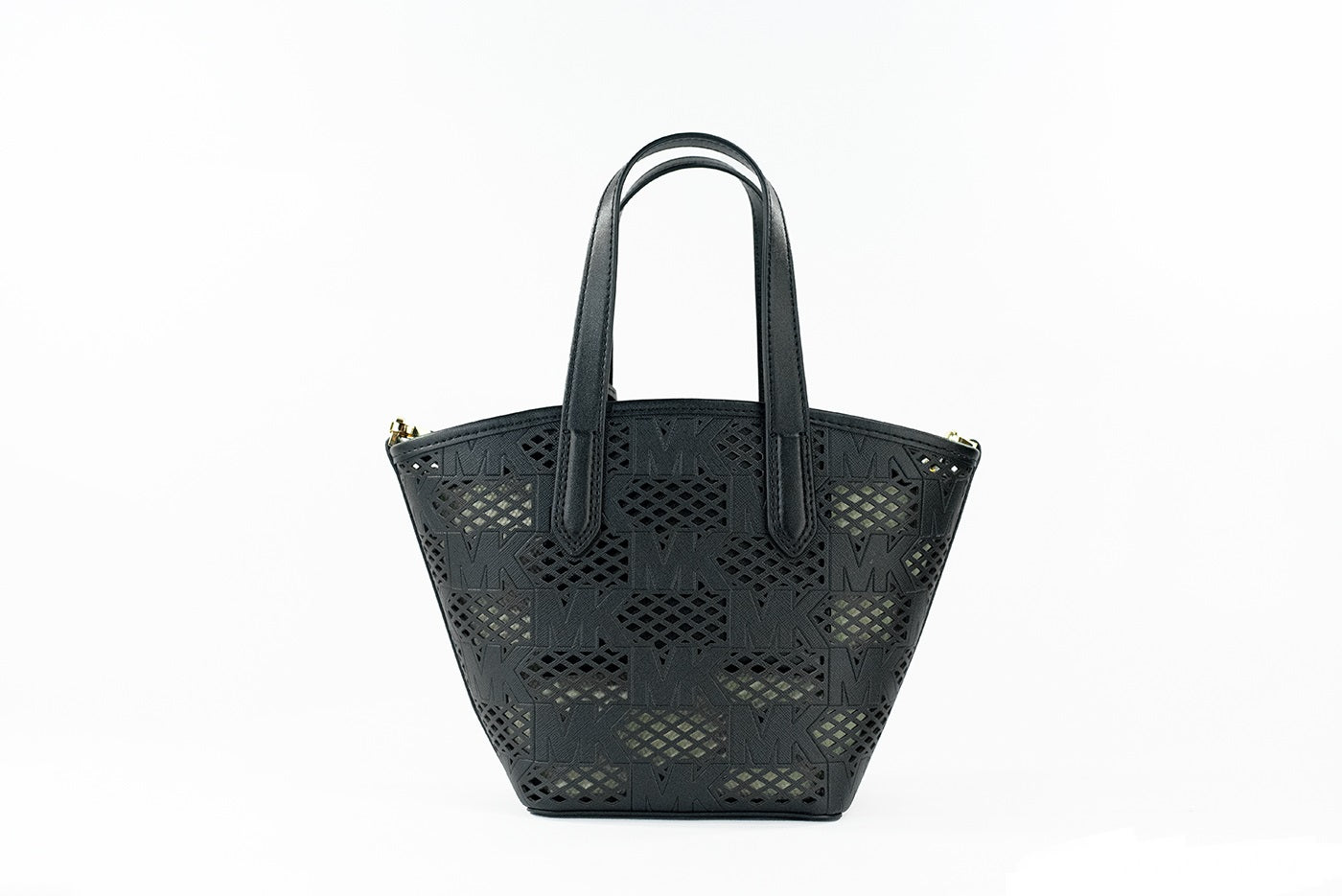 Fashionsarah.com Fashionsarah.com Michael Kors Kimber Small Black Leather 2-in-1 Zip Tote Messenger Bag Purse