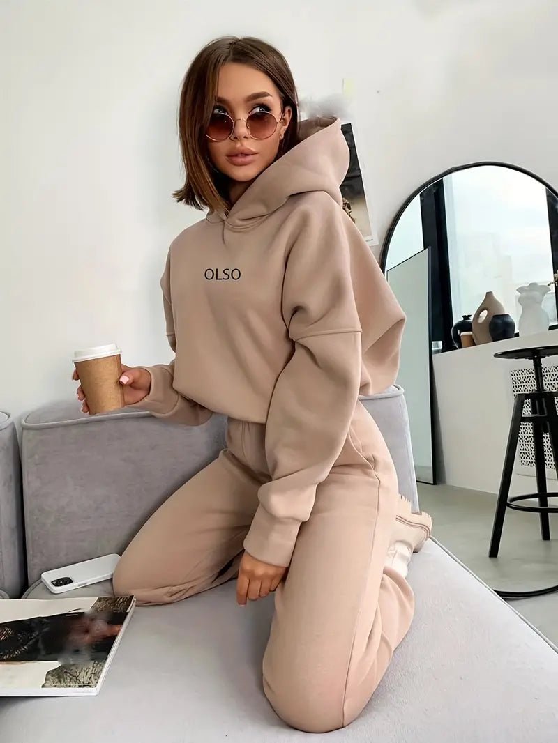 Fleece Hooded  Women Sweatshirt Sets | Fashionsarah.com