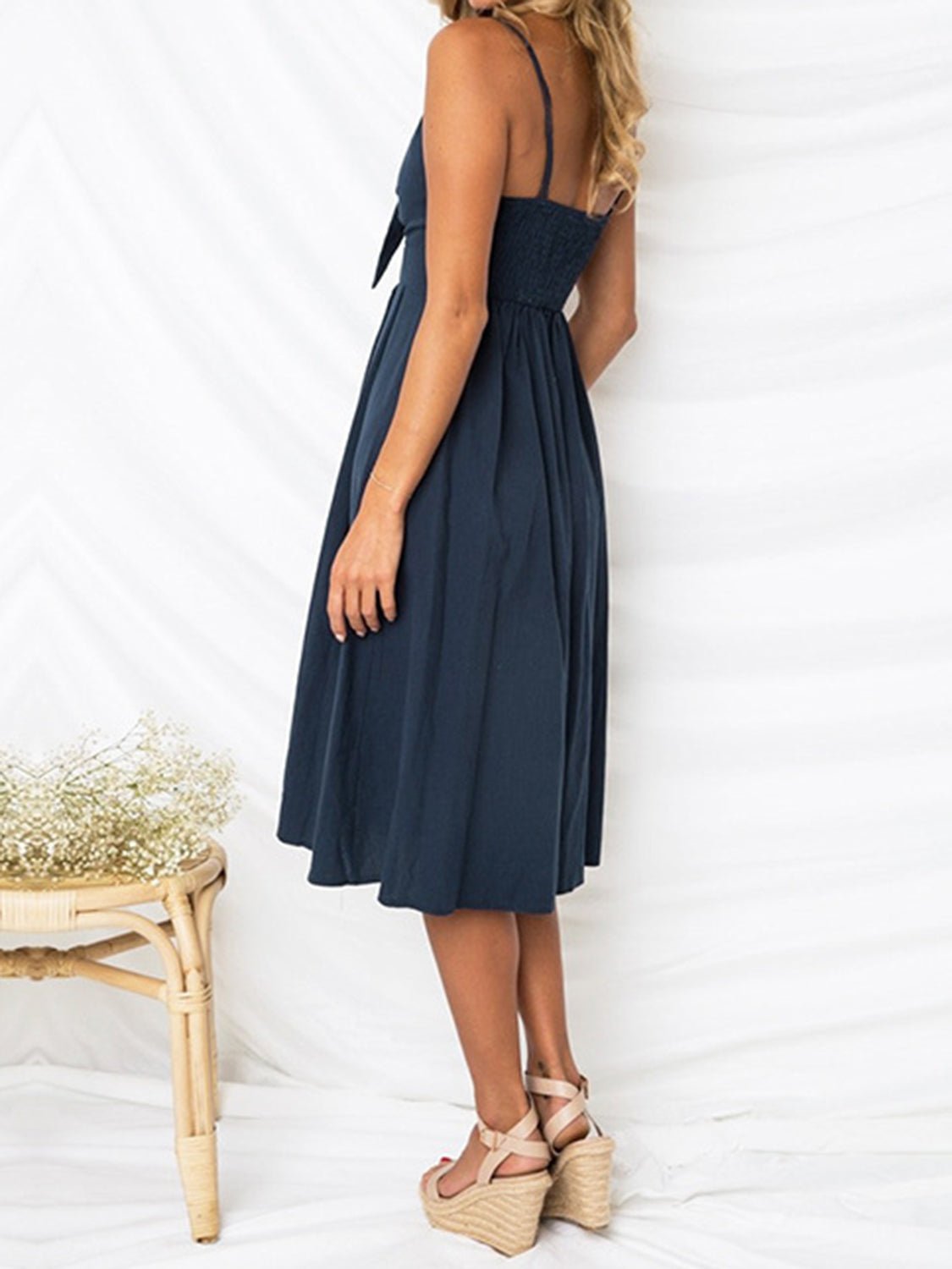 Cutout Smocked Sweetheart Neck Cami Dress | Fashionsarah.com