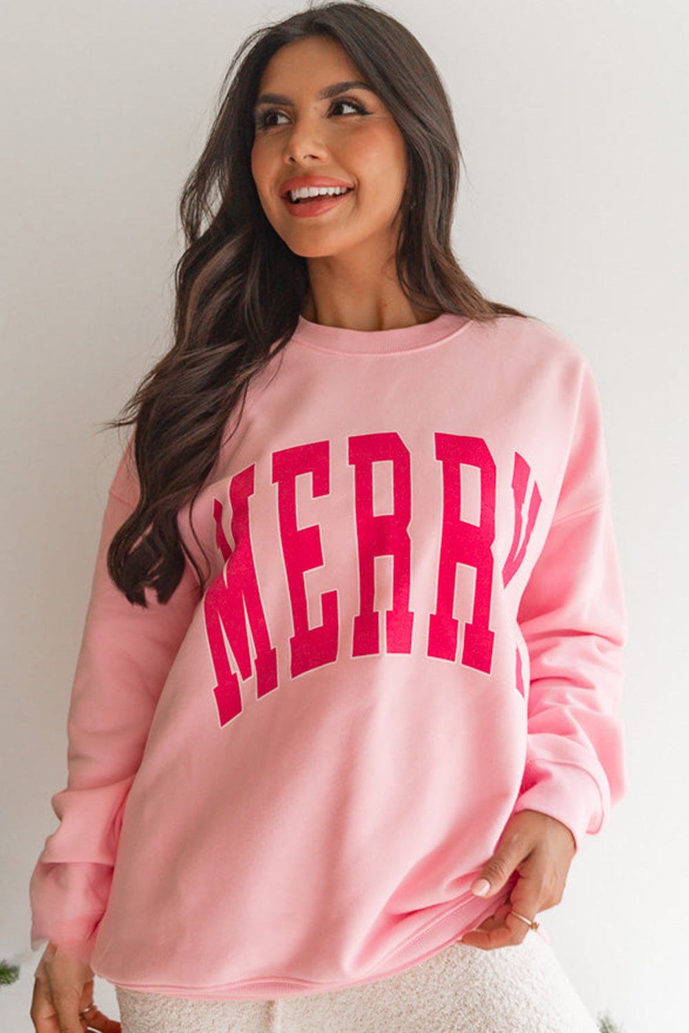 Loose Fit MERRY Christmas Sweatshirt | Fashionsarah.com