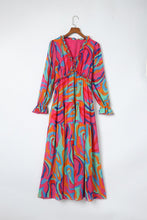 Load image into Gallery viewer, Multicolor Wild Lotus Ruffle Tiered Maxi Dress | Fashionsarah.com