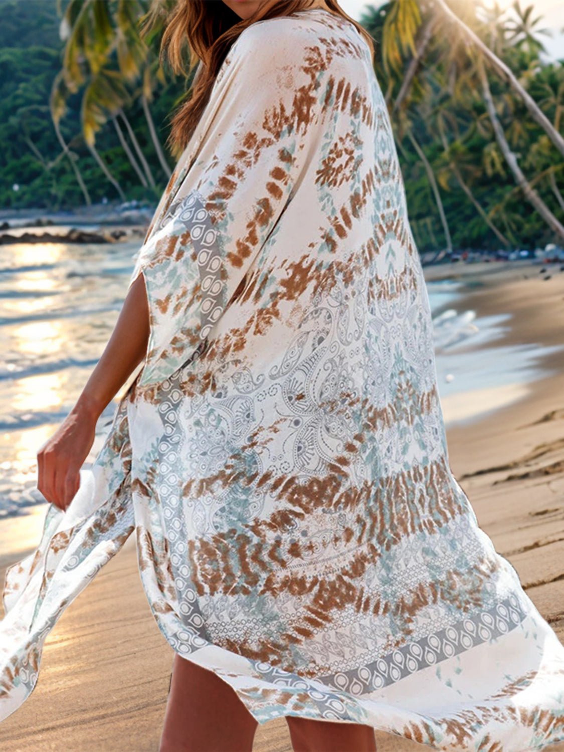 Printed Open Front Cover-Up | Fashionsarah.com