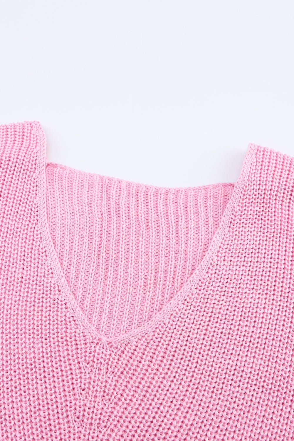 Pink V Neck Women Sweatshirt | Fashionsarah.com