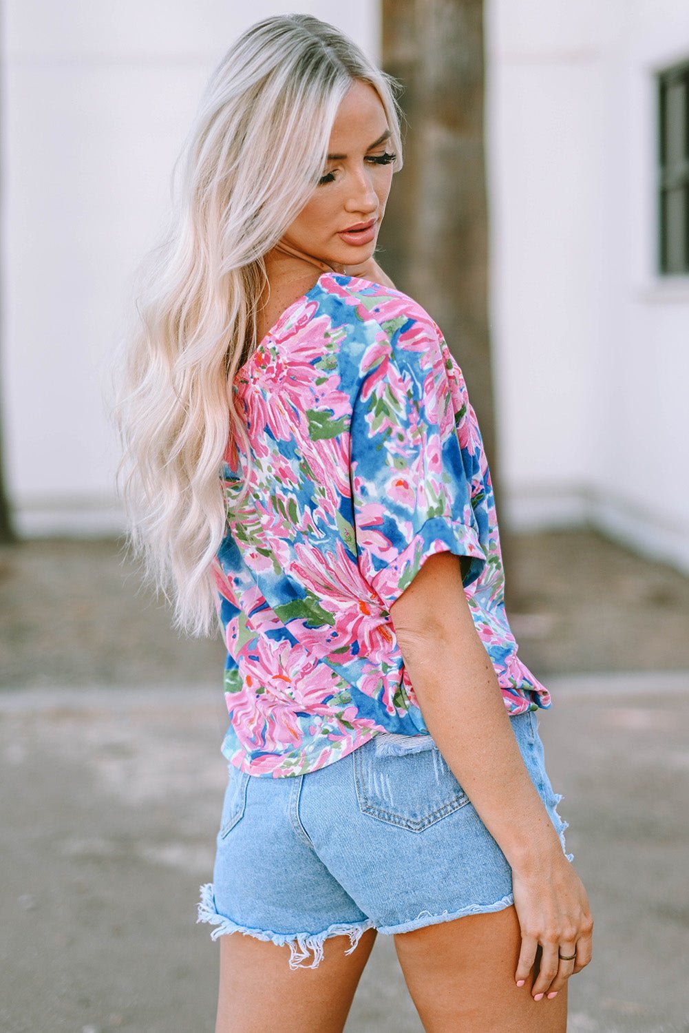 Floral Buttoned Sheath Shirts | Fashionsarah.com