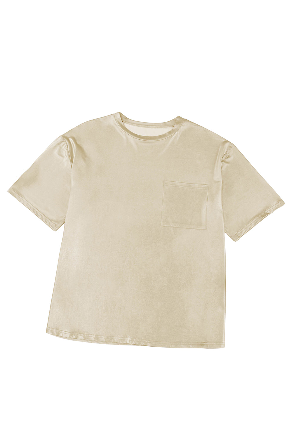 Apricot Chest Pocket Loose Women T Shirt | Fashionsarah.com