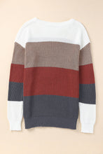 Load image into Gallery viewer, Color Block Knitted O-neck Pullover Sweater | Fashionsarah.com