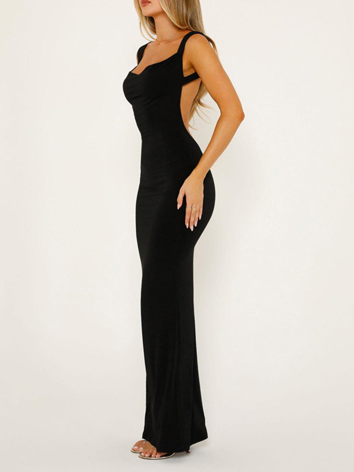 Backless Wide Strap Maxi Dress | Fashionsarah.com