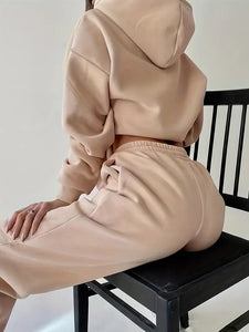 Fleece Hooded Sweatshirt Set | Fashionsarah.com