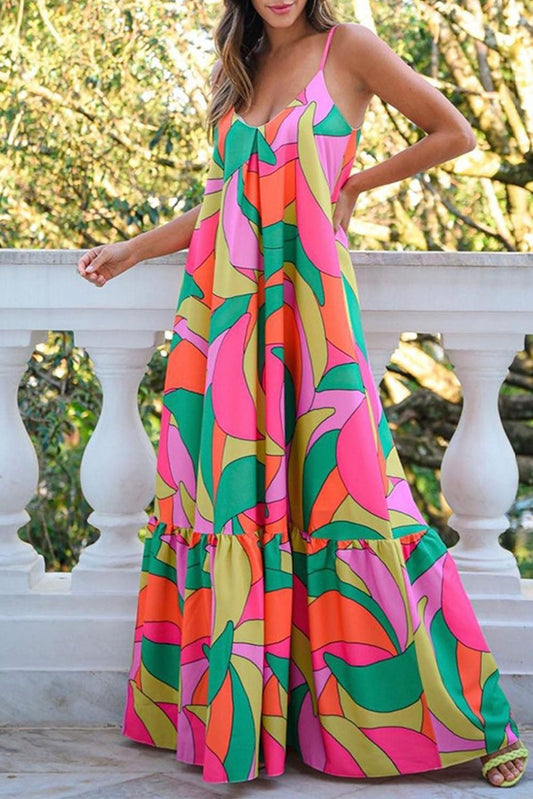 Boho Geometric Sleeveless Maxi Dress | Fashionsarah.com