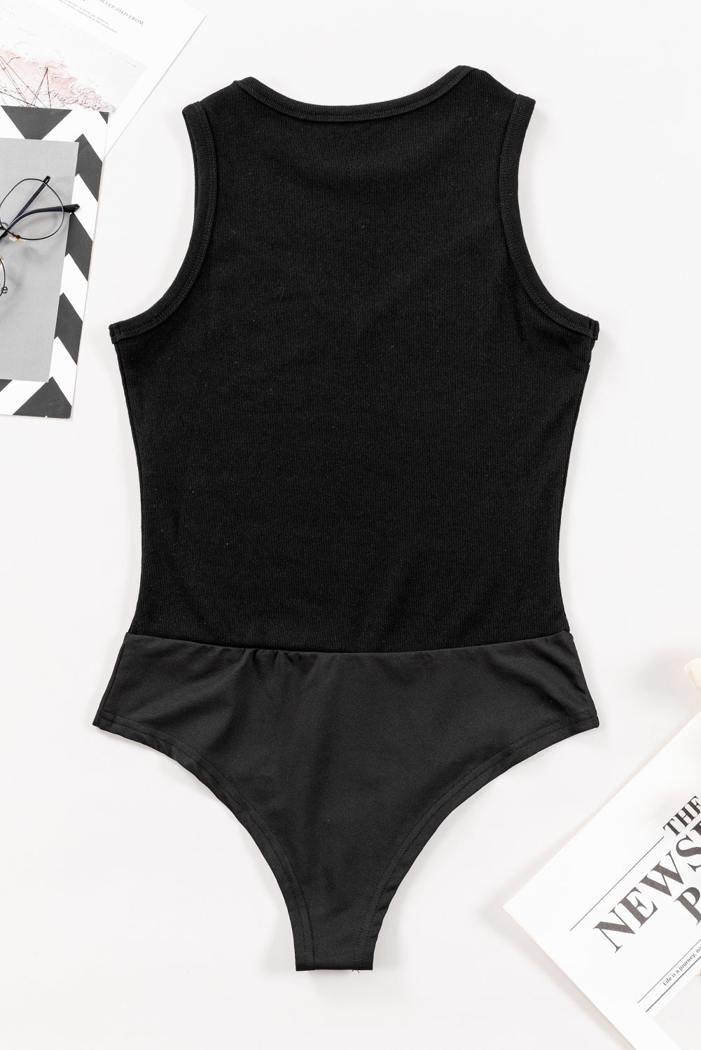 Round Neck Sleeveless Bodysuit | Fashionsarah.com