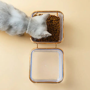 Transparent Double Cat Bowl | Fashionsarah.com
