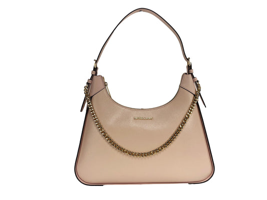 Fashionsarah.com Fashionsarah.com Michael Kors Wilma Large Smooth Leather Chain Shoulder Bag Purse Powder Blush