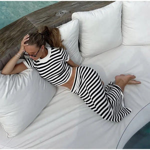 Striped Knitted Set | Fashionsarah.com