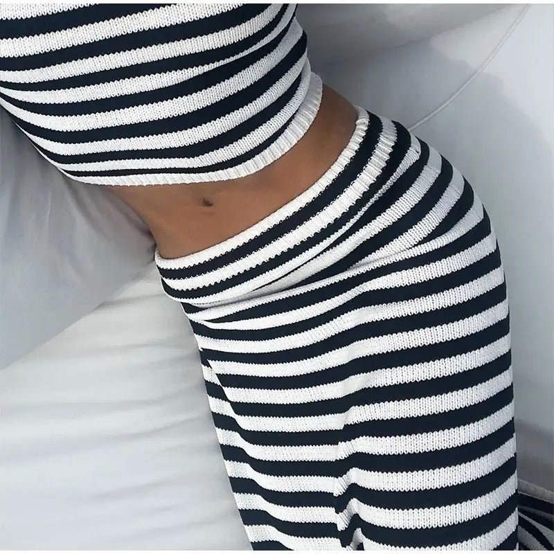 Striped Knitted Set | Fashionsarah.com