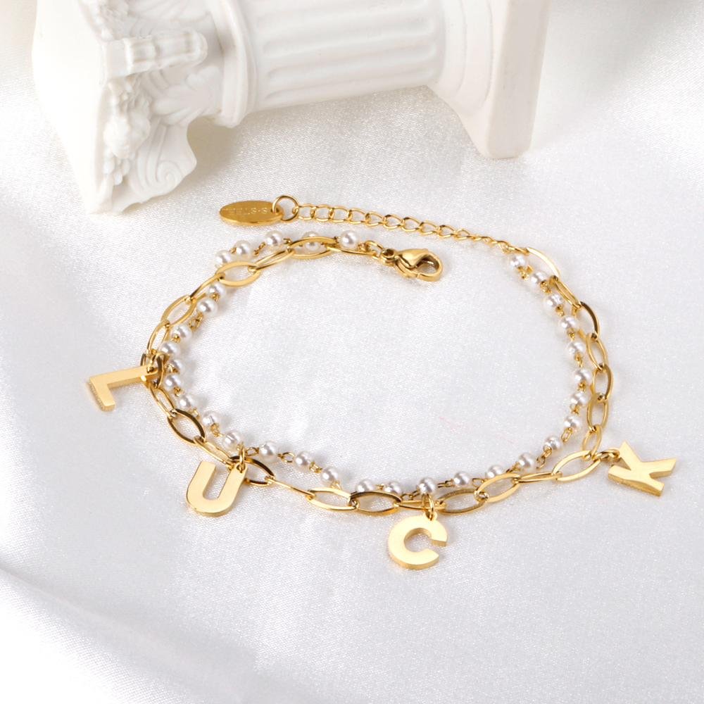 Fashionsarah.com Gold Color Luck Pendant Bracelet