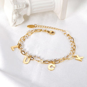 Gold Color Luck Pendant Bracelet | Fashionsarah.com