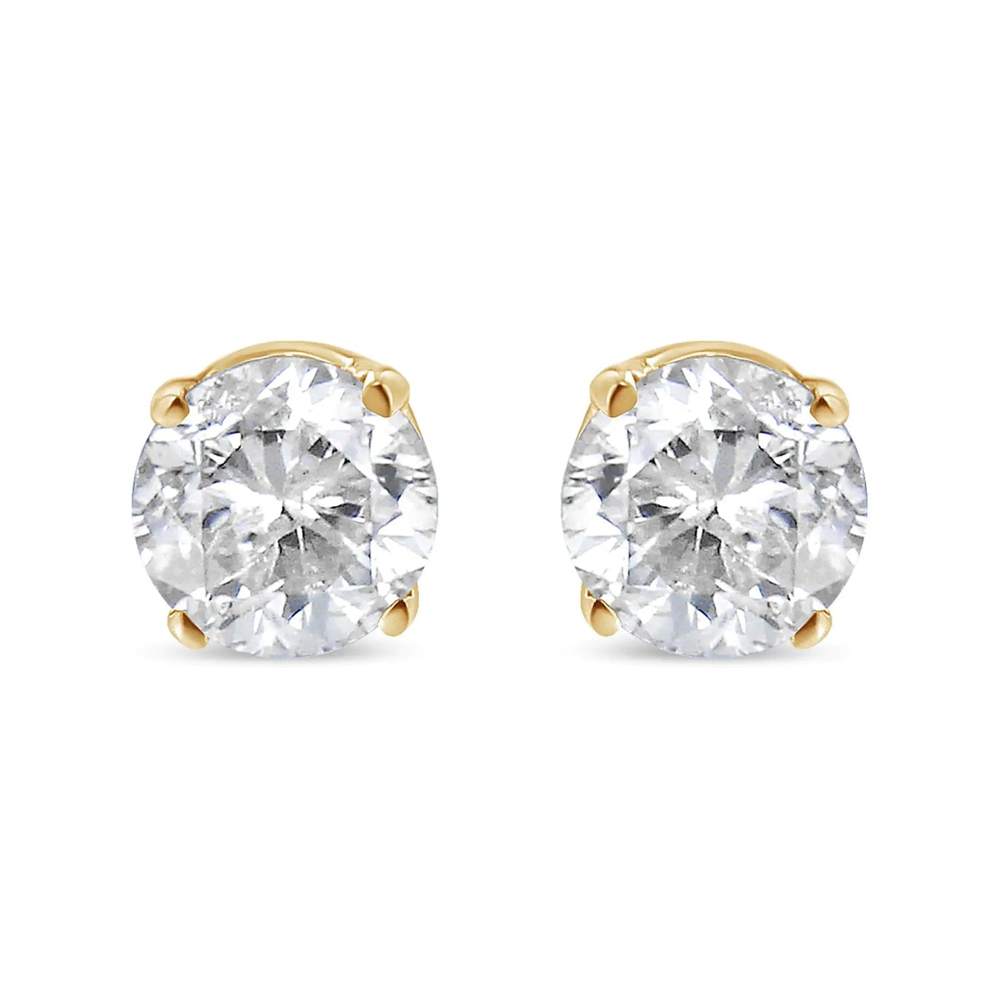 14K Yellow Gold 1/2 Cttw Round-Cut Diamond Solitaire Stud Earrings (O-P Color, SI2-I1 Clarity) | Fashionsarah.com