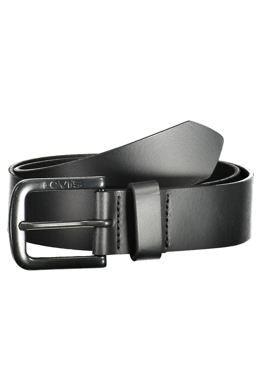 Fashionsarah.com Fashionsarah.com Levi's Elegant Black Leather Belt with Metal Buckle