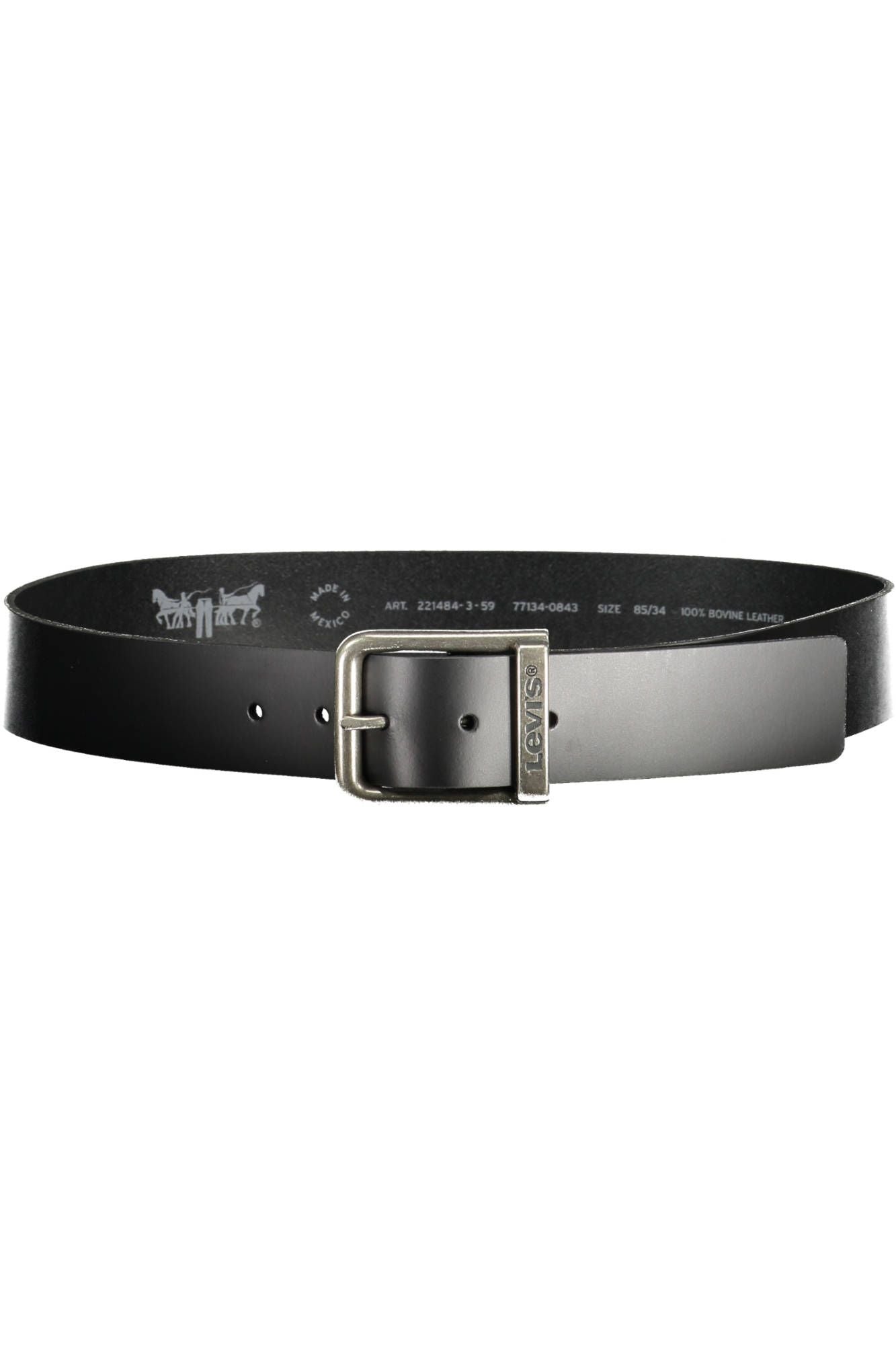 Fashionsarah.com Fashionsarah.com Levi's Sleek Black Leather Belt with Metal Buckle