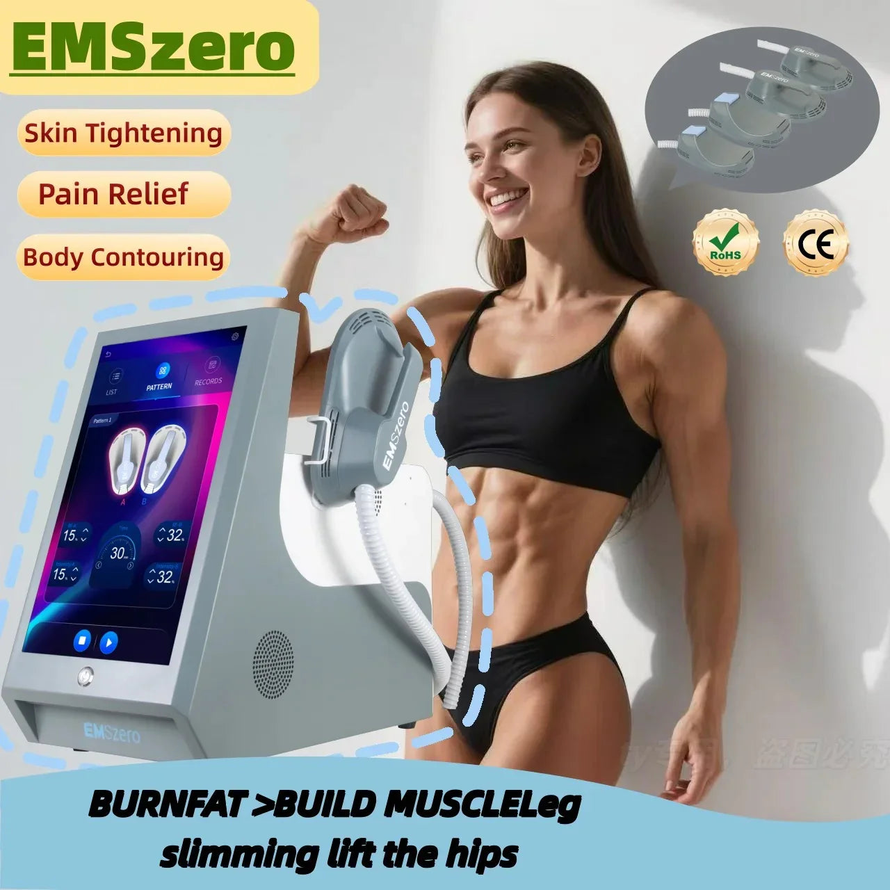 Multi-Functional EMS and RF/Cavitation Portable Device.