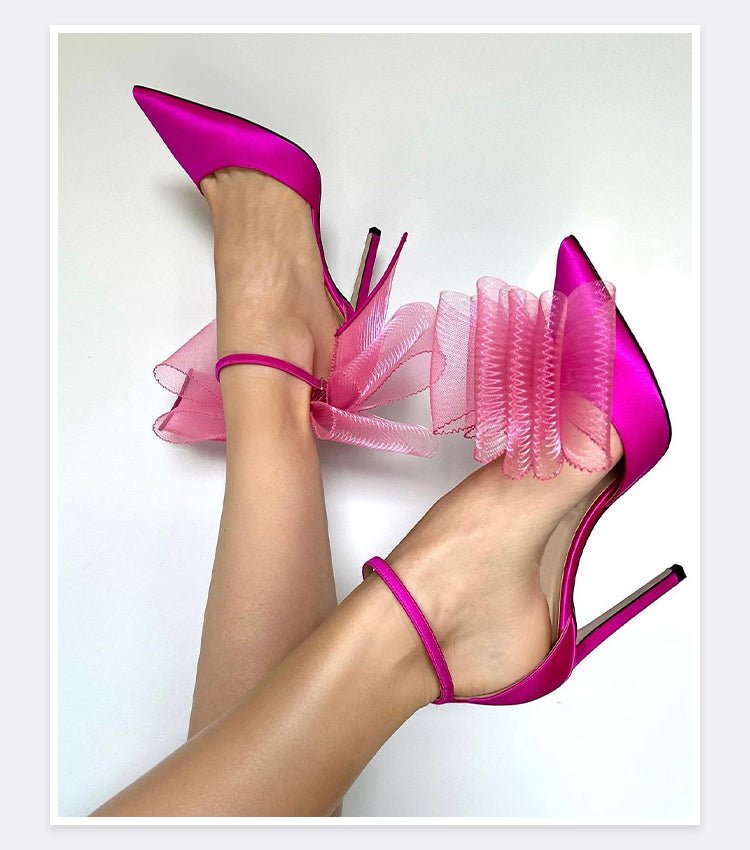 Tulle Bow High Heels | Fashionsarah.com