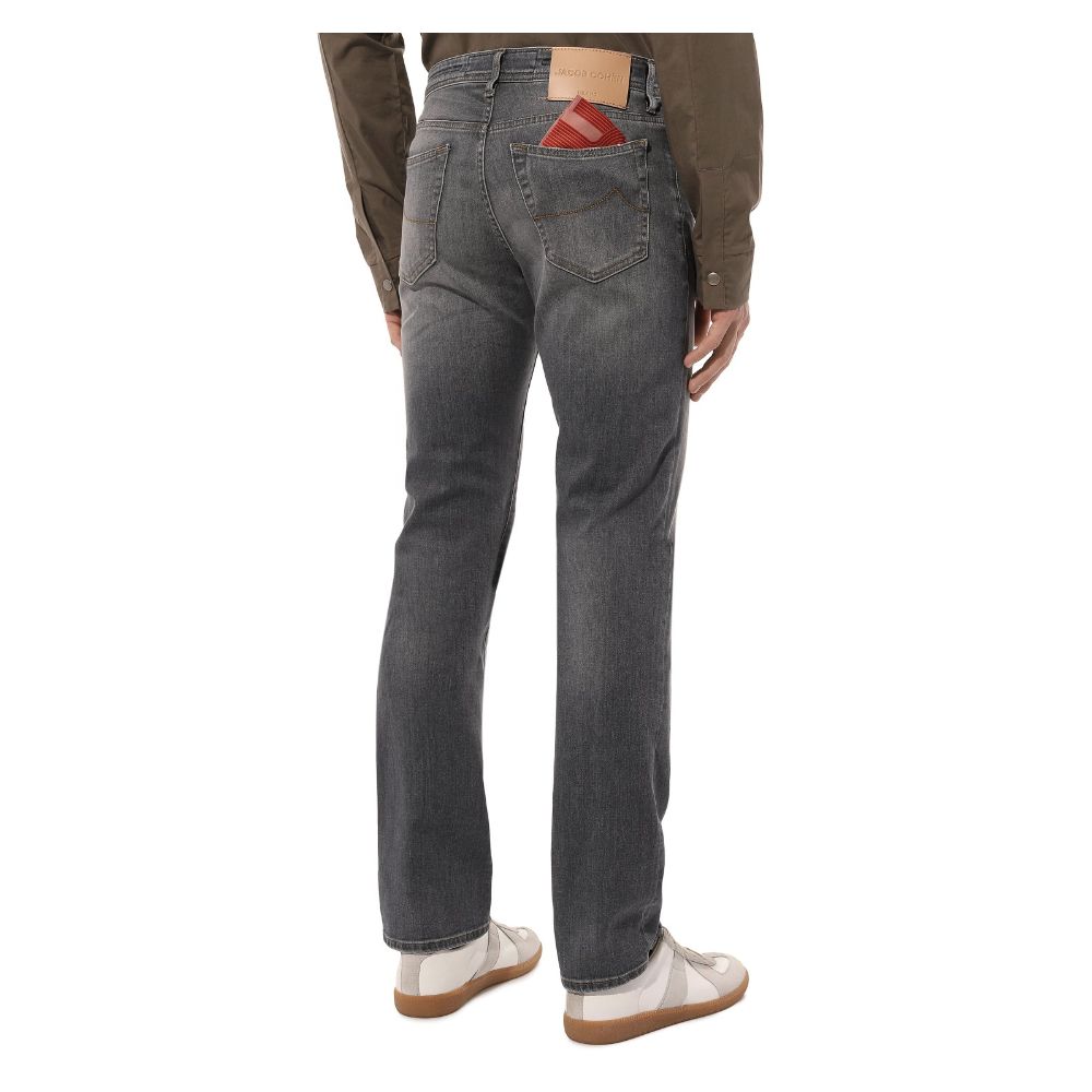Fashionsarah.com Fashionsarah.com Jacob Cohen Sleek Gray Stretch Cotton Regular Fit Jeans