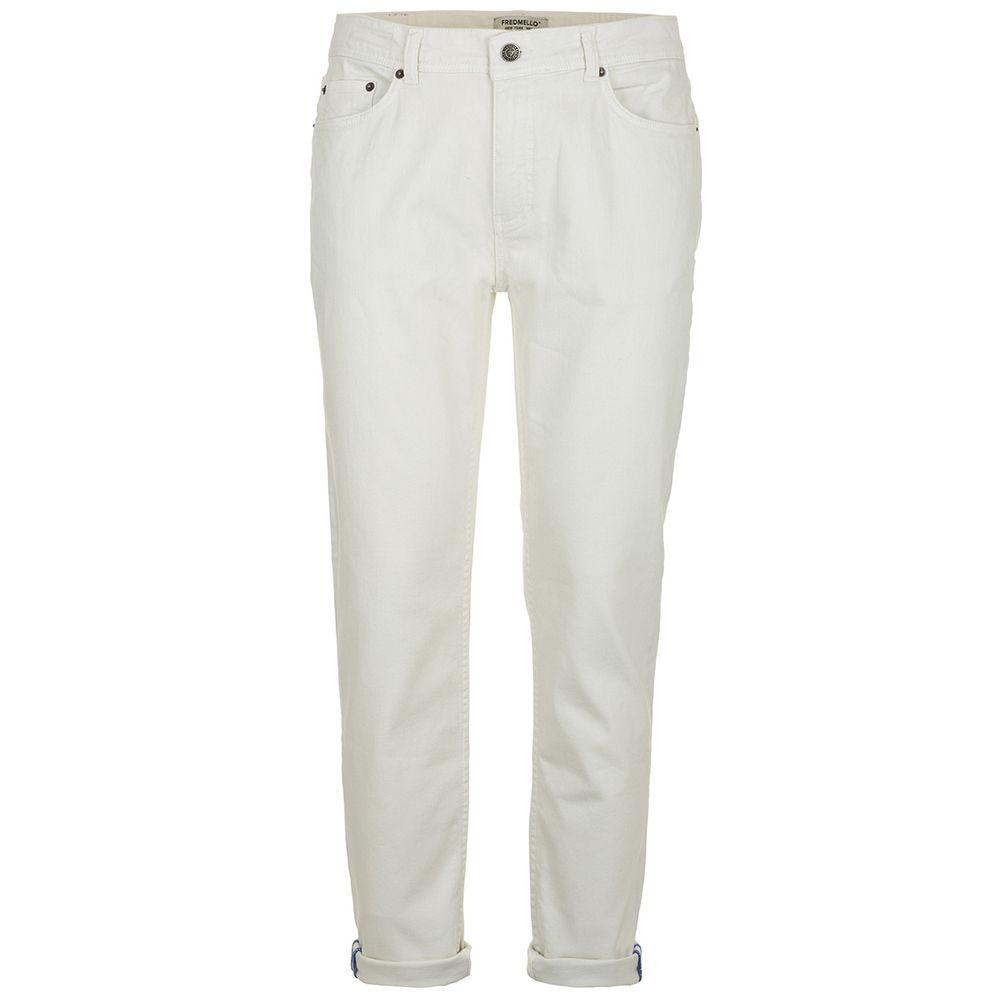 Fashionsarah.com Fashionsarah.com Fred Mello Elegant White Denim Trousers for Men