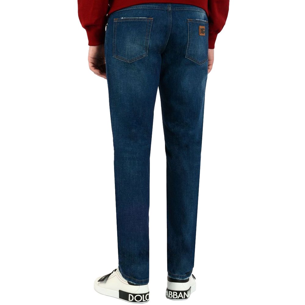 Fashionsarah.com Fashionsarah.com Dolce & Gabbana Blue Cotton Jeans & Pant