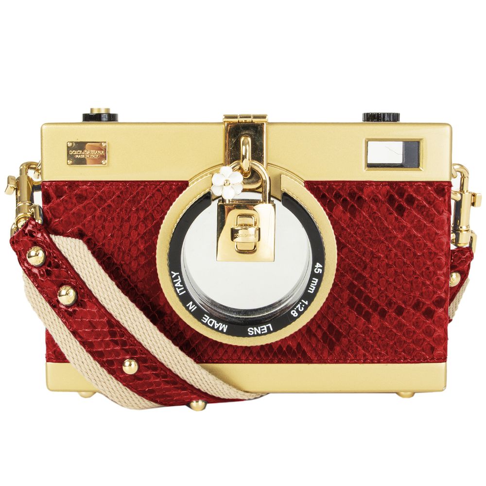 Fashionsarah.com Fashionsarah.com Dolce & Gabbana Red Leather Di Pitone Crossbody Bag