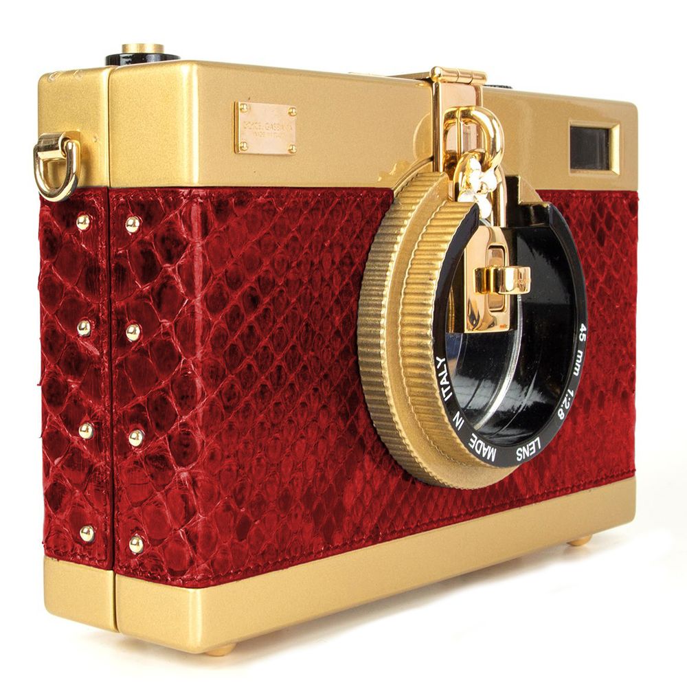 Fashionsarah.com Fashionsarah.com Dolce & Gabbana Red Leather Di Pitone Crossbody Bag