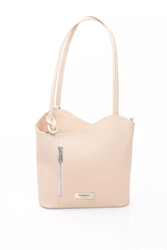 Baldinini Trend Chic Pink Leather Backpack for Sophisticated Style | Fashionsarah.com