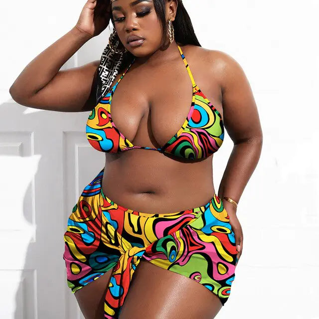 3 Piece Plus Size Swimsuit Set | Fashionsarah.com